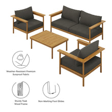 Load image into Gallery viewer, Wren 4-Piece Outdoor Patio Teak Wood Furniture Set by Modway
