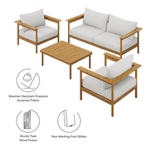 Load image into Gallery viewer, Wren 4-Piece Outdoor Patio Teak Wood Furniture Set by Modway
