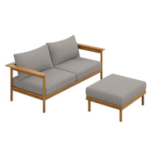 Load image into Gallery viewer, Wren 2-Piece Outdoor Patio Teak Wood Sofa and Ottoman Set by Modway
