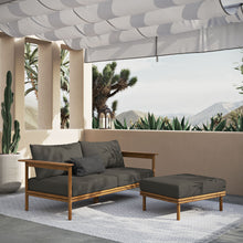 Load image into Gallery viewer, Wren 2-Piece Outdoor Patio Teak Wood Sofa and Ottoman Set by Modway
