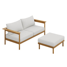 Load image into Gallery viewer, Wren 2-Piece Outdoor Patio Teak Wood Sofa and Ottoman Set by Modway
