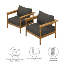 Load image into Gallery viewer, Wren Outdoor Patio Teak Wood Armchair Set of 2 by Modway

