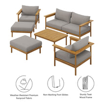 Load image into Gallery viewer, Wren 6-Piece Outdoor Patio Teak Wood Furniture Set by Modway
