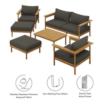 Load image into Gallery viewer, Wren 6-Piece Outdoor Patio Teak Wood Furniture Set by Modway
