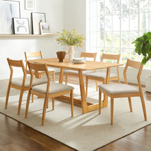 Load image into Gallery viewer, Solara 7-Piece Wood Dining Set with Fabric Upholstered Side Chairs by Modway

