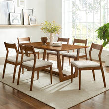 Load image into Gallery viewer, Solara 7-Piece Wood Dining Set with Fabric Upholstered Side Chairs by Modway
