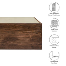 Load image into Gallery viewer, Truett Square Wood Rattan Coffee Table by Modway
