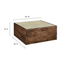 Load image into Gallery viewer, Truett Square Wood Rattan Coffee Table by Modway
