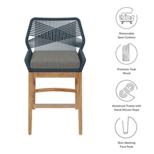 Load image into Gallery viewer, Wellspring Outdoor Patio Teak and Rope Counter Stool by Modway
