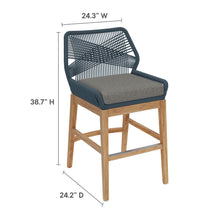 Load image into Gallery viewer, Wellspring Outdoor Patio Teak and Rope Counter Stool by Modway
