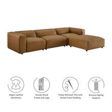Load image into Gallery viewer, Auren 4-Piece Vegan Leather Modular Sofa Set by Modway
