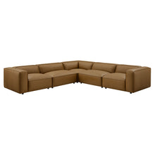 Load image into Gallery viewer, Auren 5-Piece Upholstered Vegan Leather Modular L-Shaped Sofa by Modway
