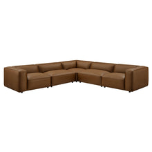 Load image into Gallery viewer, Auren 5-Piece Upholstered Vegan Leather Modular L-Shaped Sofa by Modway
