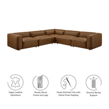 Load image into Gallery viewer, Auren 5-Piece Upholstered Vegan Leather Modular L-Shaped Sofa by Modway
