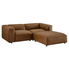Load image into Gallery viewer, Auren 3-Piece Upholstered Vegan Leather Modular Loveseat with Ottoman by Modway
