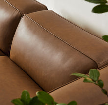 Load image into Gallery viewer, Auren 3-Piece Upholstered Vegan Leather Modular Loveseat with Ottoman by Modway
