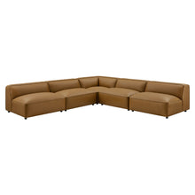 Load image into Gallery viewer, Auren 5-Piece Upholstered Armless L-Shaped Vegan Leather Modular Sofa by Modway
