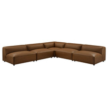 Load image into Gallery viewer, Auren 5-Piece Upholstered Armless L-Shaped Vegan Leather Modular Sofa by Modway
