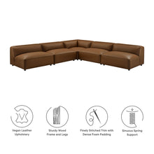 Load image into Gallery viewer, Auren 5-Piece Upholstered Armless L-Shaped Vegan Leather Modular Sofa by Modway
