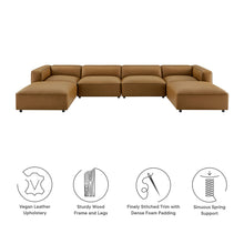 Load image into Gallery viewer, Auren 6-Piece Upholstered Vegan Leather Modular Sofa by Modway

