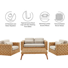 Load image into Gallery viewer, Thames 4-Piece Outdoor Patio Wicker Outdoor Patio Rattan Furniture Set by Modway
