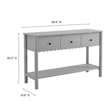 Load image into Gallery viewer, Emmeline 3-Drawer Scalloped Console Table by Modway
