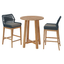 Load image into Gallery viewer, Wellspring 3-Piece Outdoor Patio Teak Wood Bar Set by Modway
