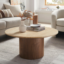 Load image into Gallery viewer, Kioni Round Travertine Coffee Table by Modway
