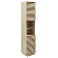Load image into Gallery viewer, Render Tall Narrow Faux Travertine Linen Storage Cabinet by Modway
