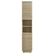 Load image into Gallery viewer, Render Tall Narrow Faux Travertine Linen Storage Cabinet by Modway
