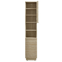 Load image into Gallery viewer, Render Tall Narrow Faux Travertine Linen Storage Cabinet by Modway
