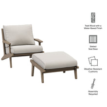 Load image into Gallery viewer, Saratoga Outdoor Patio Teak Wood Chair and Ottoman Set by Modway
