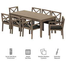 Load image into Gallery viewer, Northlake 9-Piece Outdoor Patio Teak Wood Dining Set by Modway
