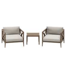 Load image into Gallery viewer, Northlake 3-Piece Outdoor Patio Teak Wood Furniture Set with Armchair and Side Table by Modway
