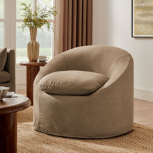 Load image into Gallery viewer, Sadie Slipcovered Linen-Blend Round Accent Chair by Modway
