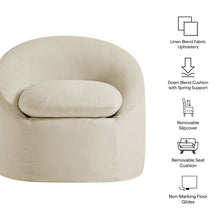 Load image into Gallery viewer, Sadie Slipcovered Linen-Blend Round Accent Chair by Modway
