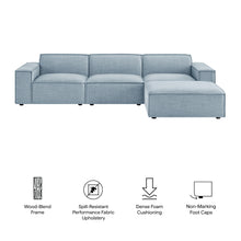 Load image into Gallery viewer, Restore 4-Piece Performance Fabric Upholstered Modular Sofa Set with Ottoman by Modway
