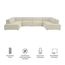 Load image into Gallery viewer, Restore 6-Piece Performance Fabric Upholstered U-Shaped Sectional Sofa by Modway
