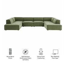 Load image into Gallery viewer, Restore 6-Piece Performance Fabric Upholstered U-Shaped Sectional Sofa by Modway
