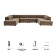 Load image into Gallery viewer, Restore 6-Piece Performance Fabric Upholstered U-Shaped Sectional Sofa by Modway
