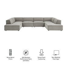 Load image into Gallery viewer, Restore 6-Piece Performance Fabric Upholstered U-Shaped Sectional Sofa by Modway
