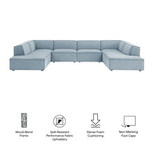 Load image into Gallery viewer, Restore 6-Piece Performance Fabric Upholstered U-Shaped Sectional Sofa by Modway
