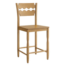 Load image into Gallery viewer, Jax Oak Wood Counter Stool With Wavy Razor Back by Modway
