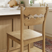 Load image into Gallery viewer, Jax Oak Wood Counter Stool With Wavy Razor Back by Modway
