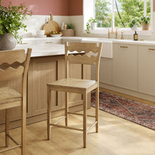 Load image into Gallery viewer, Jax Oak Wood Counter Stool With Wavy Razor Back by Modway
