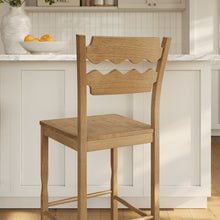 Load image into Gallery viewer, Jax Oak Wood Bar Stool With Wavy Razor Back by Modway
