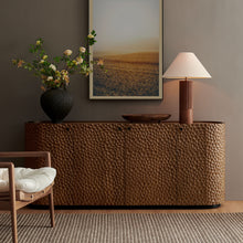 Load image into Gallery viewer, Aven 71.5 Inch Oval Chiseled Wood Sideboard Buffet Cabinet with Hammered Effect by Modway
