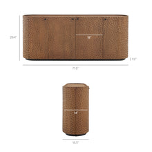 Load image into Gallery viewer, Aven 71.5 Inch Oval Chiseled Wood Sideboard Buffet Cabinet with Hammered Effect by Modway
