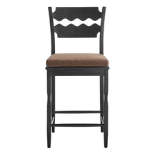 Load image into Gallery viewer, Jax Oak Wood Counter Stool With Wavy Razor Back and Cushion by Modway
