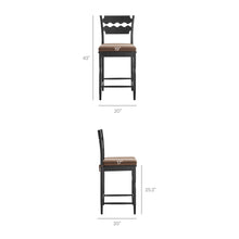 Load image into Gallery viewer, Jax Oak Wood Counter Stool With Wavy Razor Back and Cushion by Modway
